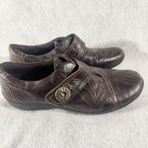 Clarks Artisan Kessa Betty Women's Brown Leather Loafers/Shoes Slip-On Size 9.5